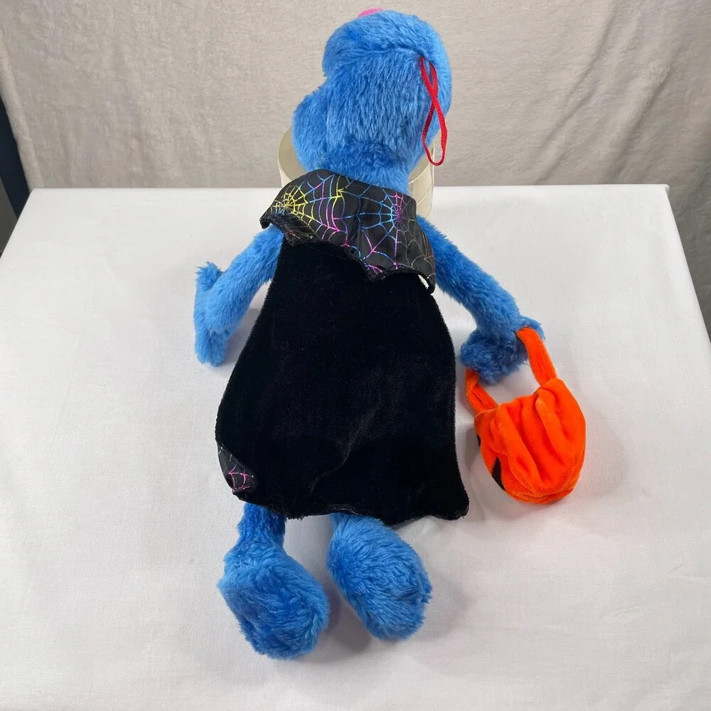 VTG Grover Halloween Plush Muppets Nanco Sesame Street Pumpkin Pail Cape 2003 - Picture 5 of 12